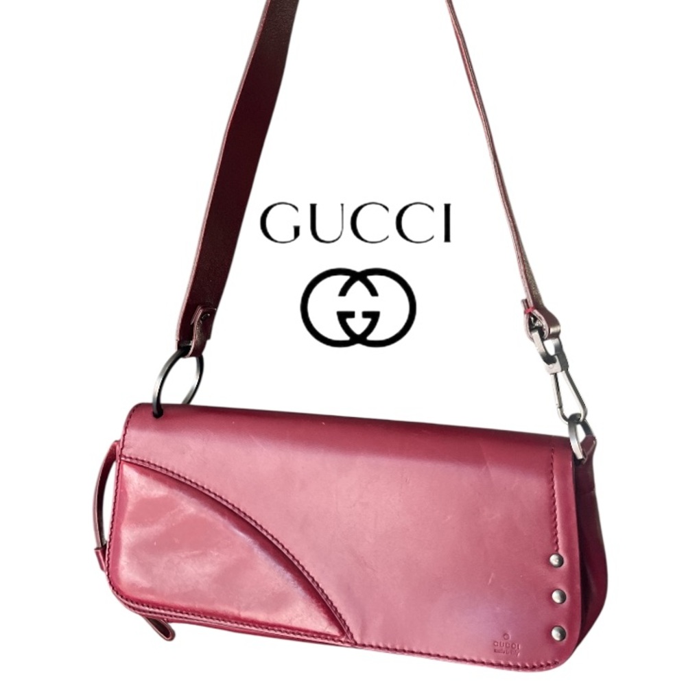 Rare VTG Gucci Limited Leather Baguette Long Style Bag
